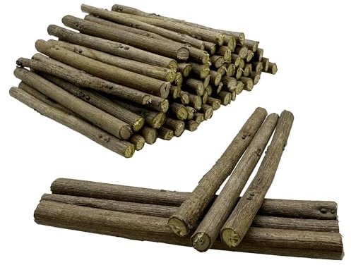 Woohome 120 Stück Holzstab Bastelhölzer - Naturholz Log Sticks für Basteln, Handwerk und Heimwerker