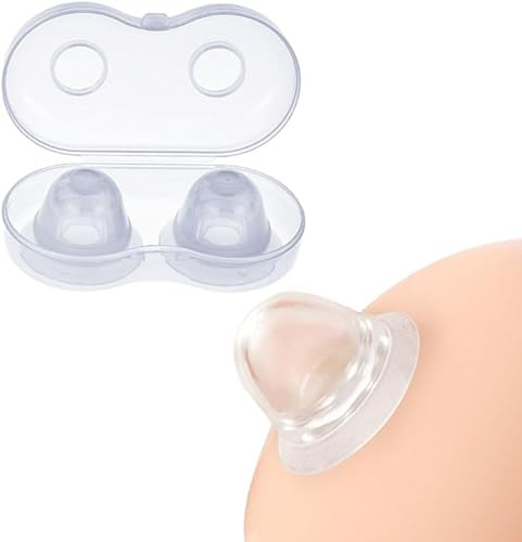 1 Pair Nipple Suckers for Pressure, Nipple Toys for Women, Soft Silicone Nipple Corrector Nipple Sucker Suction Breast Stimulator Sex Toys for Woman Man(with case)