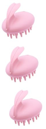 SOLUSTRE 3St Haarbürste für die Kopfhautmassagegerät Haarwuchs aa- batterien scalp massager rosa kopfhaut massagegerät Haarwaschbürste Shampoo-Bürste wasserdicht Massagekamm Hase