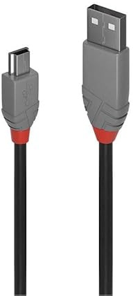 PRENDELUZ Cavo USB 2.0 tipo A a Mini B da 2 metri, cavo con doppia schermatura, contatti placcati oro