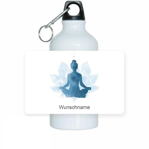 Eurofoto Trinkflasche mit Namen und Motiv mit Yoga | Motiv-Trinkflasche mit Hobby personalisiert