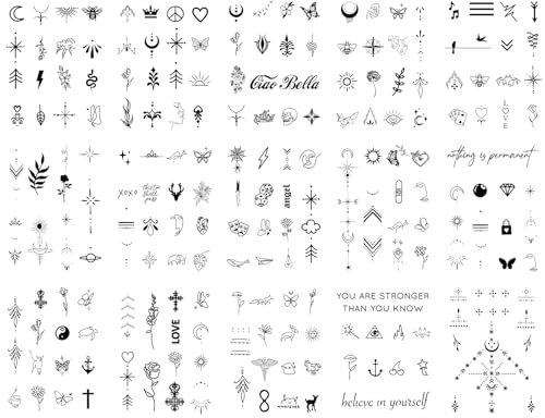Sugeru 15 Fogli Super Resistente Tatoo Temporanei, 2 Settimane - L'originale | Resistente All'acqua + Vegan + Nuova Tecnologia | Tatuaggi Semipermanenti, Tattoo Temporanei, Temporary Tattoo