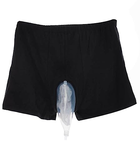 Scalewbin Culotte lavable pour incontinence pour homme - Culotte pour incontinence urinaire - Sous-vêtement - Poche d'urine attachée aux jambes (taille L)