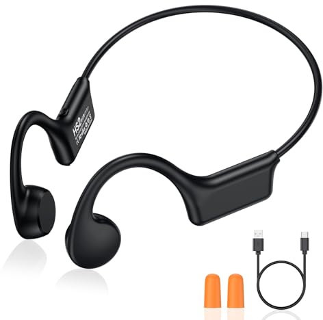 Casque à Conduction Osseuse Bluetooth Sans Fil Sport avec HD Micro, Open Ear Etanche IP55 pour Course à Pied, Jogging, Vélo - 8h d'Autonomie