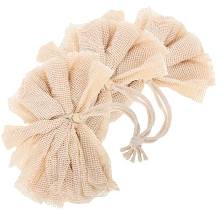 FOMIYES 3pcs Facial Cleansing Net Exfoliating Soap Bag Shower Ball for Women Natural Sisal Foaming Soap Sponge