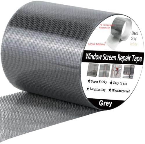 WOHOHOHO Window Screen Repair Tape, 2 in X 20 FT (240IN) Grey Screen Patch Repair Kit, 3-Layer Strong Adhesive Invisible Screen Tape Mesh Repair for Windows, Doors Garage Mosquito Net Magnetic Screen