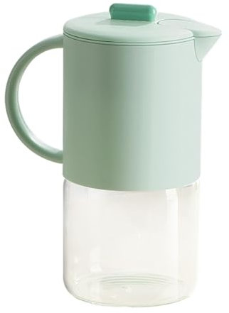 Glass Pitcher, Heat Resistant Drink Dispenser, 9,06 x 7,6 x 4,72 pulgadas Tea Pitcher with Handle, Juice Container for Hot and Cold Beverages, Ideal para uso en interiores y exteriores