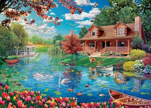 Jigsaw Puzzles for Adults 1000 Piece Spring River 27.56 x 19.69 Inch Jigsaw Puzzle for Adults Educational Game 1000 Pieces Puzzles for Adult