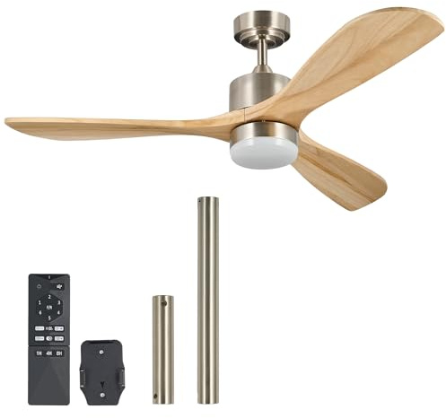 VONLUCE Deckenventilator mit Licht und Fernbedienung - DC Motor, leise 6 Stufen, reversibel Funktion für Sommer und Winter - Ø 91/107/132 cm - 3/5 Flügel, in mehreren Farben erhältlich