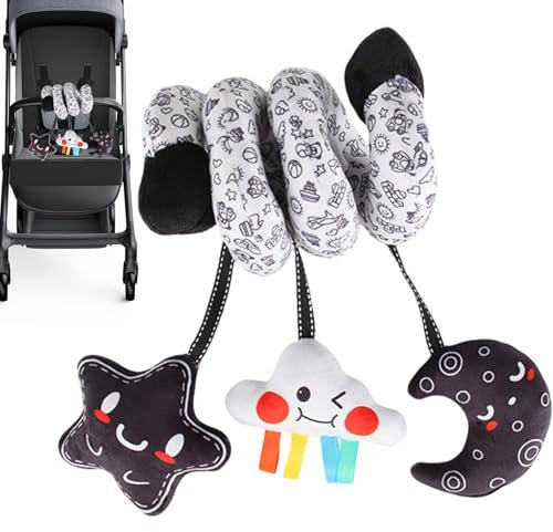 Generisch Babyspielzeug Für Kinderwagen | Hochkontrast Beißring Greifling Mit Rassel,Interaktives Kleinkindspielzeug Zur Unterhaltung Und Visuellen Stimulation