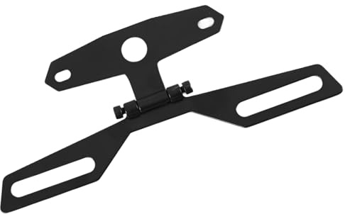 KinetiCore Folding Motorcycle Number Plate Holder, Aluminium Alloy Rear Tail Light Mount Bracket, Universal for Motorbikes, ATV, Dirt Bike, Dual Sport & Monkey Bikes