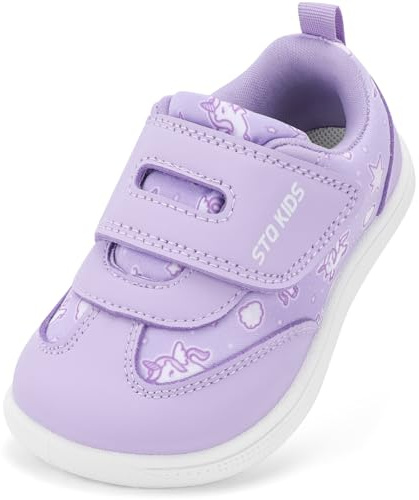 STQ KIDS Chaussures pour enfants, pieds nus, Zero Drop, pointe large, semelle antidérapante, pour premiers pas, 21-29 EU, aubergine, 25 EU Larga