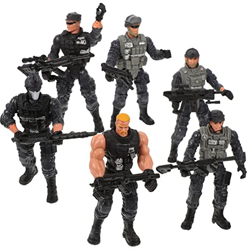Toddmomy 6 Stück Militär Soldaten Modell Spielset Flexible Kunststoff Spielfiguren für Kinder Realistisches Lernspielzeug und Innen Dekoration