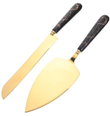 VALICLUD Cortador y Servidor Tartas con Mango Cerámico Cuchillo Serrado para Pastel y Paleta Inoxidable Utensilios Prácticos para Bodas Cumpleaños y Repostería Hogar y Restaurante