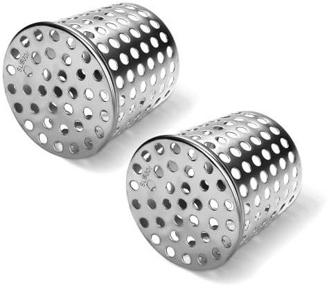 2 coperture per sfiato in PVC, filtro di protezione per grondaie, in acciaio inox, conico, per tubi di scarico da 63 mm