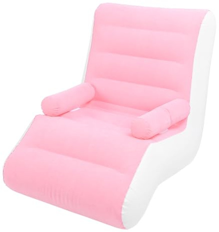 Focket Aufblasbare Couch, Schnell Aufbläuteres Leichter Faltbares Luftsofa mit Armlehne für Campingreisen Im Freien in Rosa