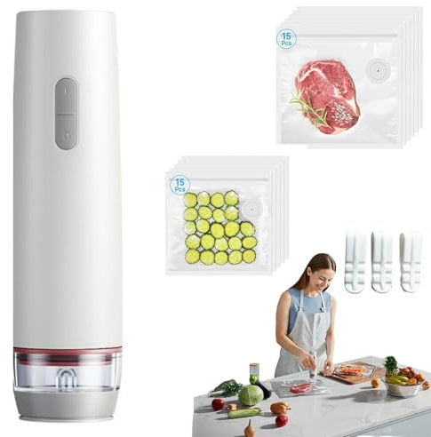 siolite-vakuumsystem,solite vakuumiergerät,Olarisva Vakuumiergerät, Olarisva + 30 Vakuumbeutel,Einfache Bedienung, Vielseitig Für Aufbewahrung, Kompakte Gestalt, Ideal Für Heim- & Reisegebrauch-weiß
