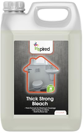 Inspired - Thick Strong Bleach 2.5L - Powerful Household Cleaner for Kitchens, Toilets & Hard Surfaces - Extra Thick Formula, Fast Acting on Stains & Dirt