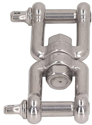 Womamaxsc Manille à Double mâchoire en Acier Inoxydable 304, connecteur d'ancrage à mâchoire antirouille, Anneau de Manille Amovible Robuste avec Rotation à 360 degrés, pour Le poinçonnage (12MM)