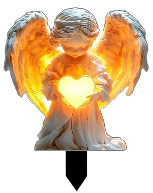 CUVZORA Decoración para tumbas resistente a la intemperie con ángel, estatua de jardín impermeable con ángel orando, decoración para cementerio y macetas, para bautizos y para mujeres (C)
