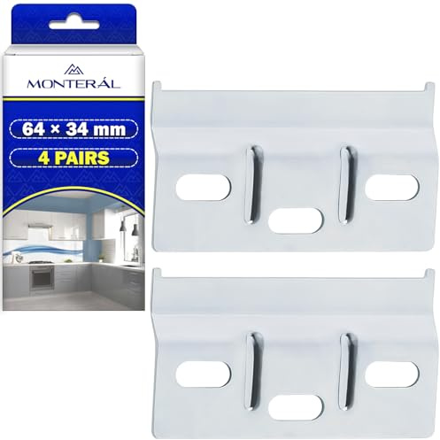 4x Herrajes Colgar Muebles Cocina de 64 x 34 mm Colgar Muebles Pared