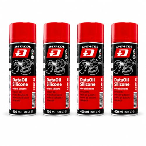 Datacol Spray de Silicona Lubricante, Antiadherente para Gomas, Cinturones, Plástico y Caucho, Protección y Mantenimiento Especializado, 400 ml (4)