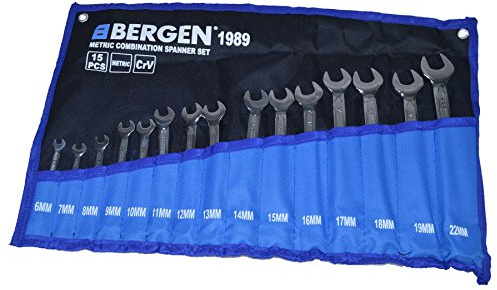 AB Tools 15pc Metric MM Combination Spanner Spanners Wrench Set 6mm to 22mm Bergen