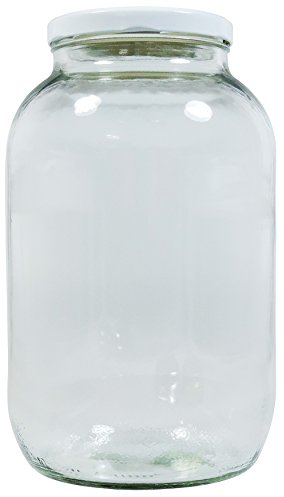 Viva Haushaltswaren XL Einmachglas 3400ml mit Schraubverschluss Weiss, Vorratsglas Glasdose inkl. Beschriftungsetikett