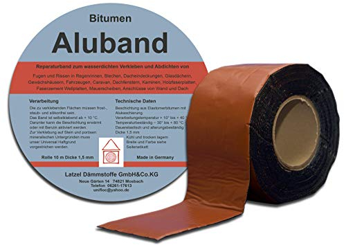 Ruban adhésif aluminium et bitume 50 mm - - Coloris terracotta - Rouleau de 10 mètres