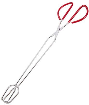 YARNOW Holzkohlezange Mit Gummigriff Grillklemme Aus Metall Tragbare Grillzange Für Draußen Grillzubehör Zum Greifen Von Steaks Und Kuchen