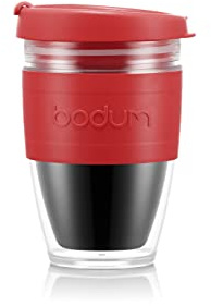 Bodum 11889-04S JOYCUP Coffee to go doppelwandig mit Schraubdeckel, 0,25 l, Kunststoff, Rot