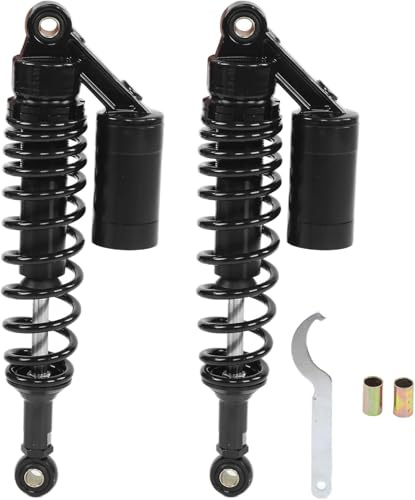 Amortiguador De Motocicleta Aramox, Par De Amortiguadores De Motocicleta Universal De 340 Mm, Resorte De Suspensión Trasera Para ATV SUV(negro)