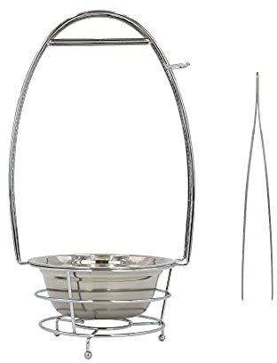 DIAMOND HOOKAH Premium Shisha Kohlenkorb mit Kohlenzange für Shisha & Grill Kohle Holzkohlenkorb mit Griff und Zange Shisha Zubehör (Groß)