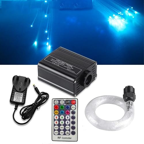 WMLBK RGBW LED Fiber Optic Star Ceiling Light - 16W Flash Source with Remote Control and 150pcs Optical Cables