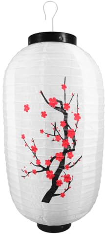 Didiseaon Japanische Laterne Aus Seide Und Eisen wasserdichte Pflanzliche Pflaumenblüten Dekorative Hängelampe Für Outdoor Und Innenbereich Perfekt Für Festivals Und Restaurantdeko