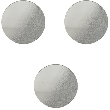 Mojawo 3er Set Glas Spiegel Untersetzer Unterlage Glasuntersetzer Glitzer Silber rund Ø20cm
