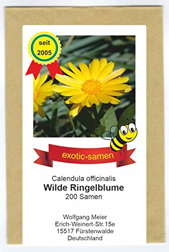Gelbe Ringelblume Wildform - ungefüllt - Calendula officinalis - Bienenweide - Heilpflanze - 200 Samen