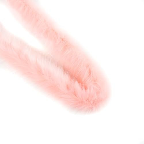 Duories 3m Kunstfell Band Flauschige Pelz Stoff Kunstpelz Stoff Furry Faux Strips Plüschband Zierband Dekoband Plüschstoff Plüsch Trim für DIY Basteln Nähen Kleidung Weihnachtsdeko 8-10cm breit Rosa