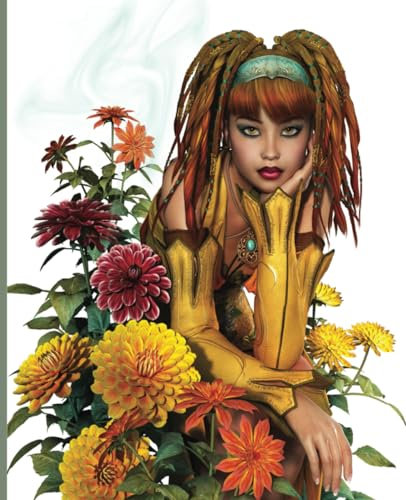 Girl With Dahlias In Bloom - Composition Notebook: Notebook For Adults & teens | School Work | Journaling | Taking Notes | College Ruled | 140 Pages | 7.5 x 9.25 in