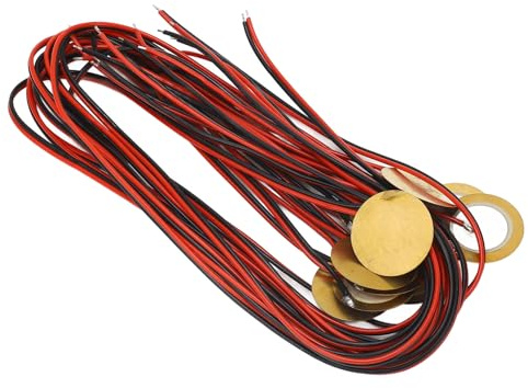 VGEBY 12PCS 27mm Piezo Scheiben mit Draht Messing Piezoelektrischen Disk Piezo Pickup Wandler für Akustische Gitarre Drum Trigger