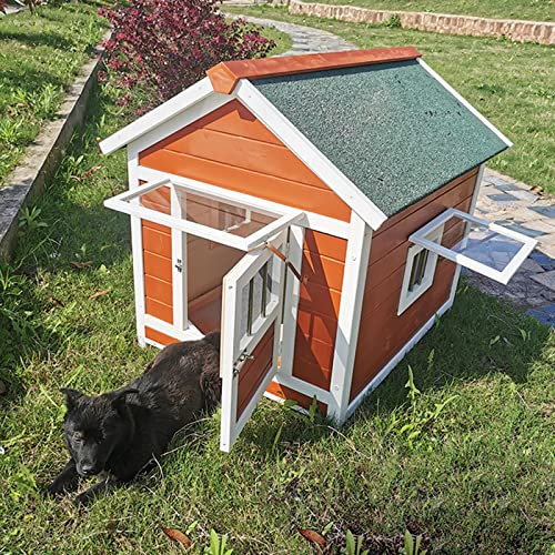 Outdoor Hundekäfig Villa Massivholz Hundehütte Heim Hundehütte Holzzwinger Katzenhaus Geeignet für den Garten im Freien (115 * 92 * 95CM)