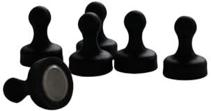 Steinmine - Designmanufaktur Zubehör-Set, Ablagen und Wandbehälter für Wandorganizer & Akustikpaneelen für DIY Wandregal für Büro, Küche & Mehr (10er Set Pin Mangete Neodym schwarz)