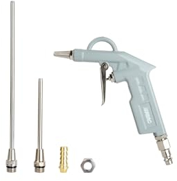 ABAC Pistolet de Soufflage G-502 PLUS, avec Buses Multiples (25, 100 et 200 mm) pour des différentes applications, raccord universel et raccord avec buse tuyau flexible, Pression Max 8 Bar