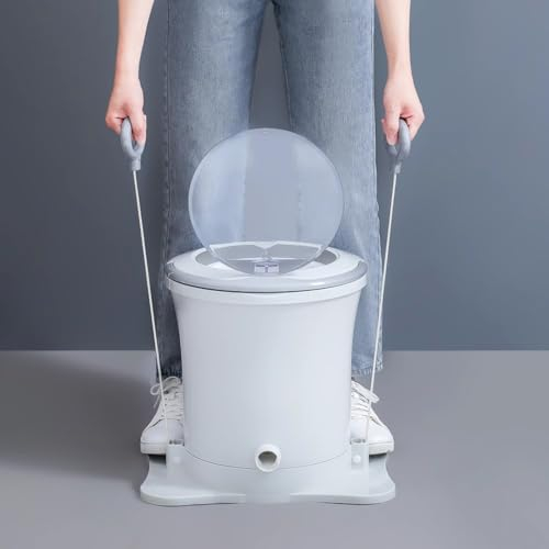 Manuelle Entwässerungsmaschine für Kleidung mit Abnehmbarem Korb, Manueller Schleudertrockner Ohne Strom Manuelle Dehydrierungsmaschine für Kleine Kleidung, für Camping Dorms Apartments(White)