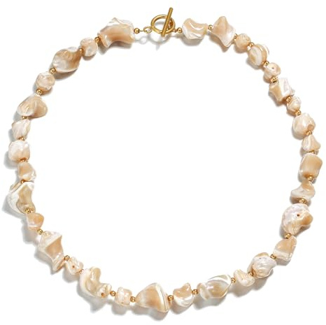 EVER FAITH Perlenketten für Damen Bunte Türkis Perlen Choker Halskette Handgemacht Regenbogen Naturstein Boho Sommer Strand Surfer Schmuck