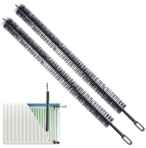GEEZY Set of 2 Radiator Cleaning Brushes – 71cm Long Flexible Bristle Dusters with Plastic Handle, Radiator Cleaner Tools for Home and Office Dust Removal