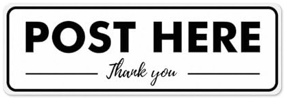 YIKIADA 10 Pack Post Here Sticker 150×50mm Vinyl Removable | Weatherproof, Self Adhesive, Decal for Home Office Outdoor Indoor