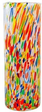 MurArt Vaso in Vetro di Murano da 1000ml Multicolor Collezione Tower in Vetro Soffiato a Mano in Lavorazione Artigianale Made in Italy