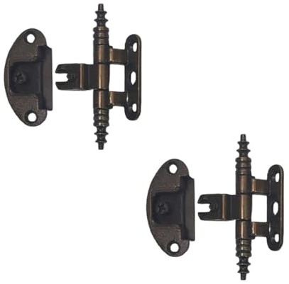 PuntoLuceLed 2 Pezzi Cerniere in lega metallica finitura bronzata/ottonata con scodellino 27 mm per mobili antichi e ante in battuta - Stile Arte Povera