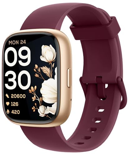 KALINCO Alexa Smartwatch, IP68 Orologio Uomo Donna, Chiamate Bluetooth, 100+ Modalità Sport, Frequenza Cardiaca/Stress/Ossigeno, Promemoria Salute, Regalo Android iOS